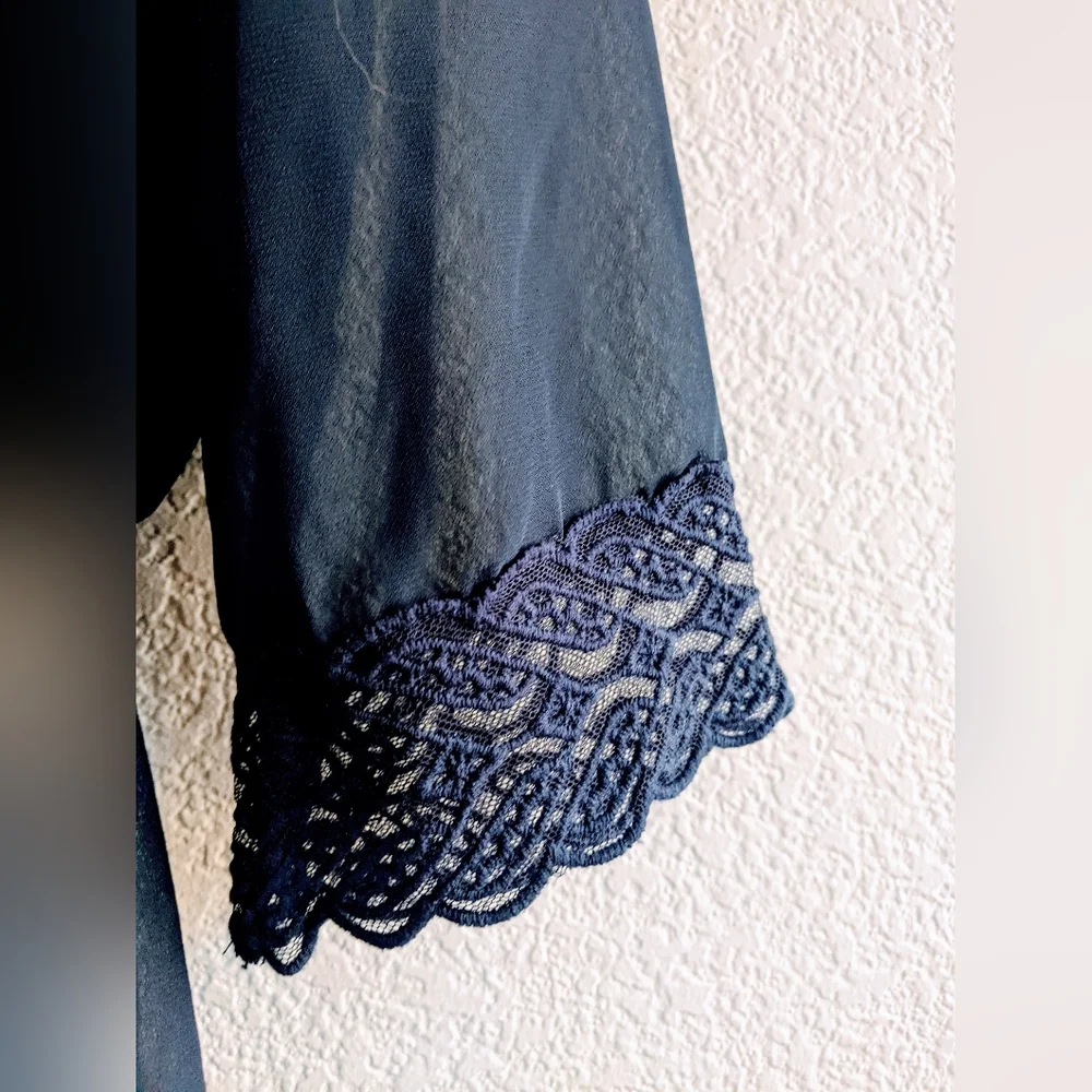 3/4 sleeve chiffon dress - Picture 4 of 6